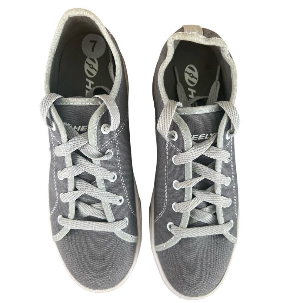 ☆ Heelys Men's Size 7 Gray Skate Shoes Lace Up Low Top (DJ-5B)